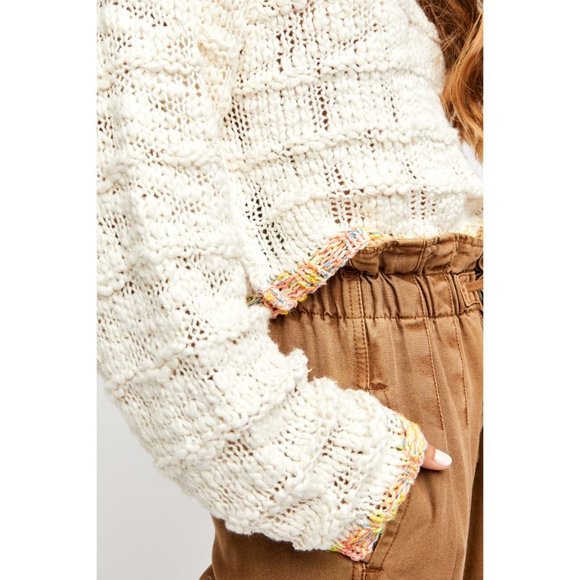 NWT Free People West Palm Pullover / Ivory Combo - Picture 5 of 8